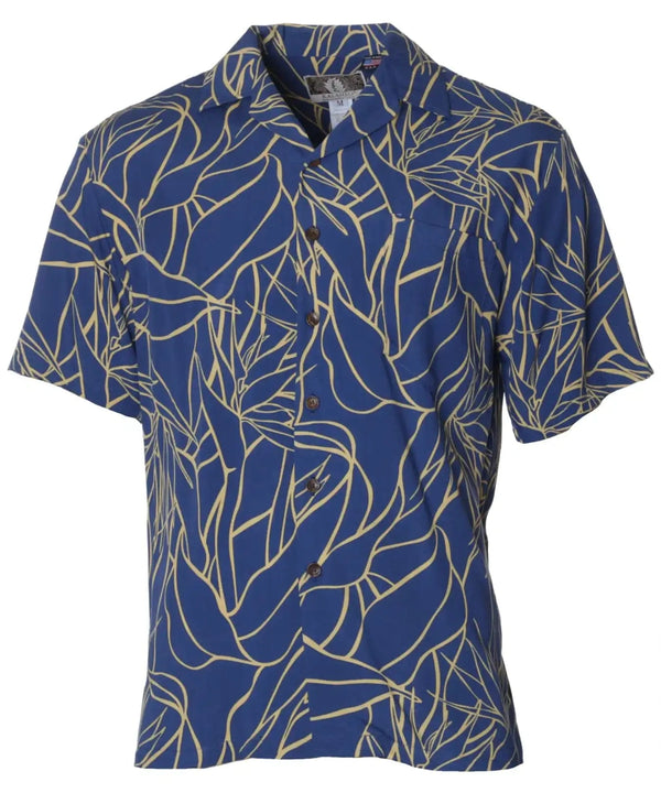 Hawaiian Shirt Rayon Poplin Birds of Paradise Mirage