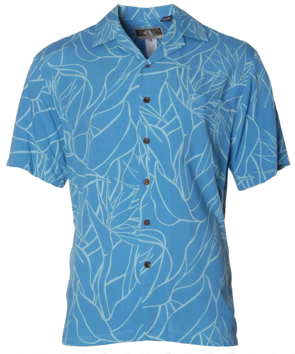 Hawaiian Shirt Rayon Poplin Birds of Paradise Mirage