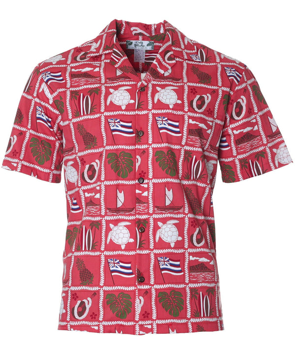 Local Flag Aloha Shirt Red
