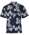 Ukulele Pineapples Hawaiian Shirt Navy