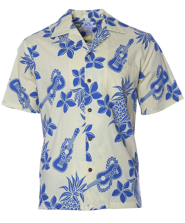 Ukulele Pineapples Hawaiian Shirt Yellow