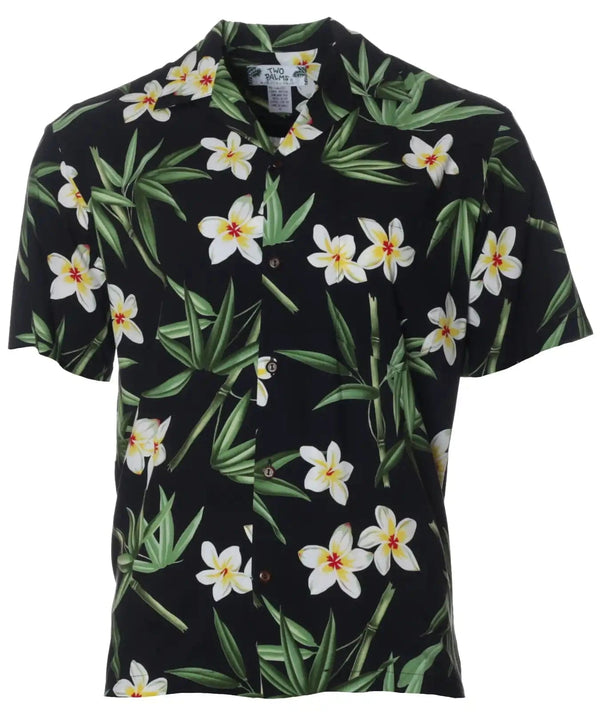 Resort Rayon Aloha Shirt Bamboo Black