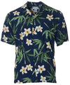 Resort Rayon Aloha Shirt Bamboo Navy