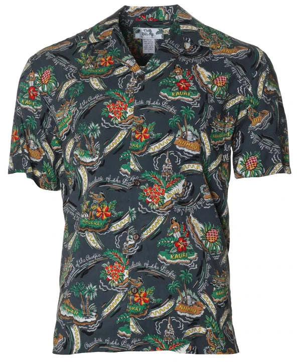 Aloha Shirt Friendly Isle Charcoal