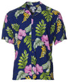 Lanai Monstera Aloha Shirt Navy