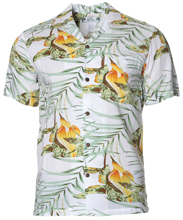 Napali Rayon Shirt White Two Palms