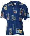Hawaiian Shirt Island Vacation Postcards Navy