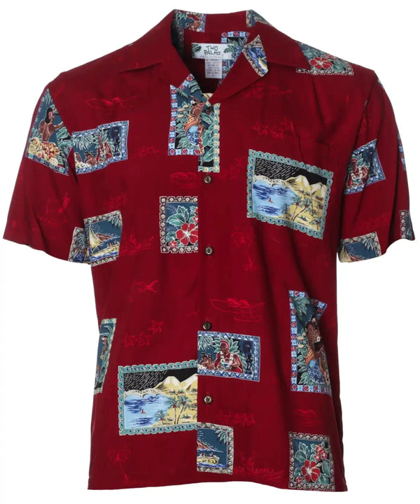 Hawaiian Shirt Island Vacation Postcards Red