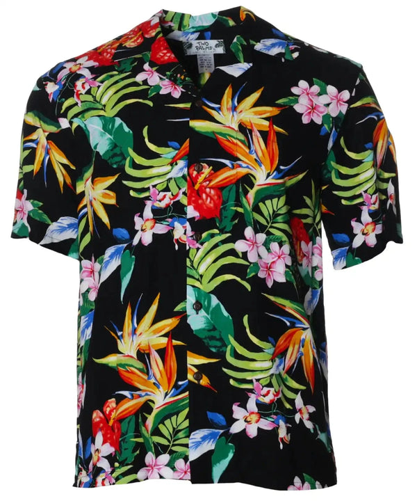 Passion Paradise Hawaiian Rayon Shirt Black