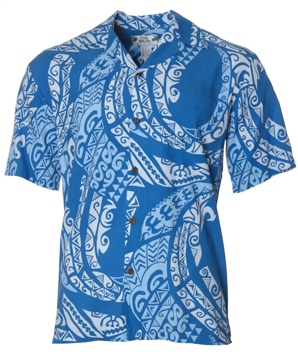 Tattoo Hawaiian Shirt Tribal Tale Blue