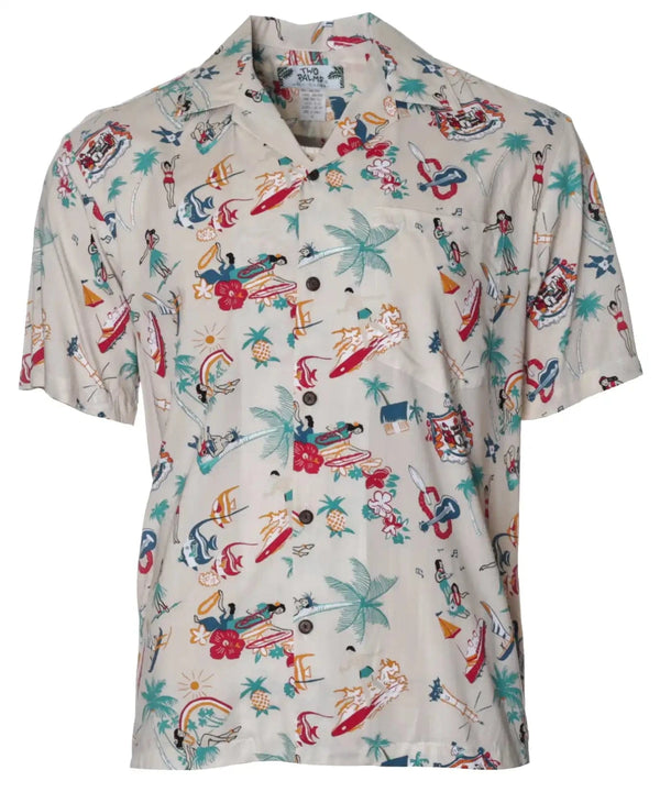 Vintage Aloha Hawaiian Shirt Cream
