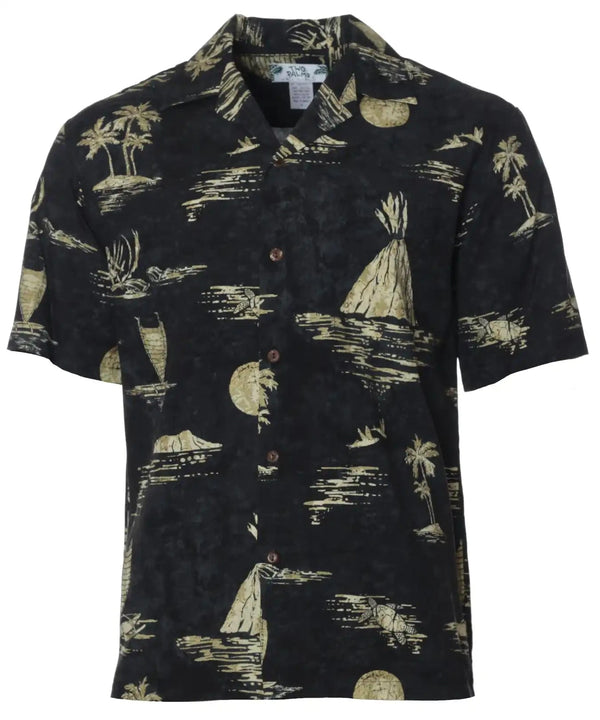 Volcano Hawaiian Shirt Epic Mauna Kea Black