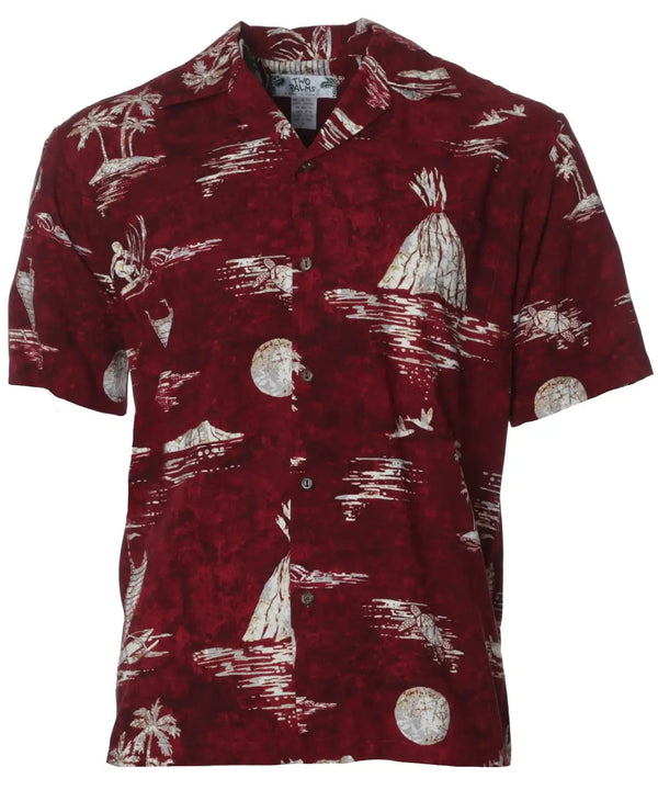 Volcano Hawaiian Shirt Epic Mauna Kea Red