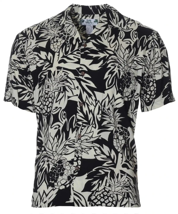 Wild Pineapples Hawaiian Shirt Black