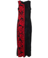 Prince Kuhio Maxi Long Sleeveless Dress Side Design Red