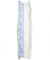 Prince Kuhio Long Maxi Hawaiian Dress White Blue