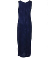 Prince Kuhio Sleeveless Long Maxi Hawaiian Dress Navy Green