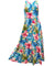 Painted Hibiscus Maxi Long Cocktail Hawaiian Dress Jade