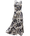 Shadow Monstera Long Maxi Cocktail Hawaiian Dress