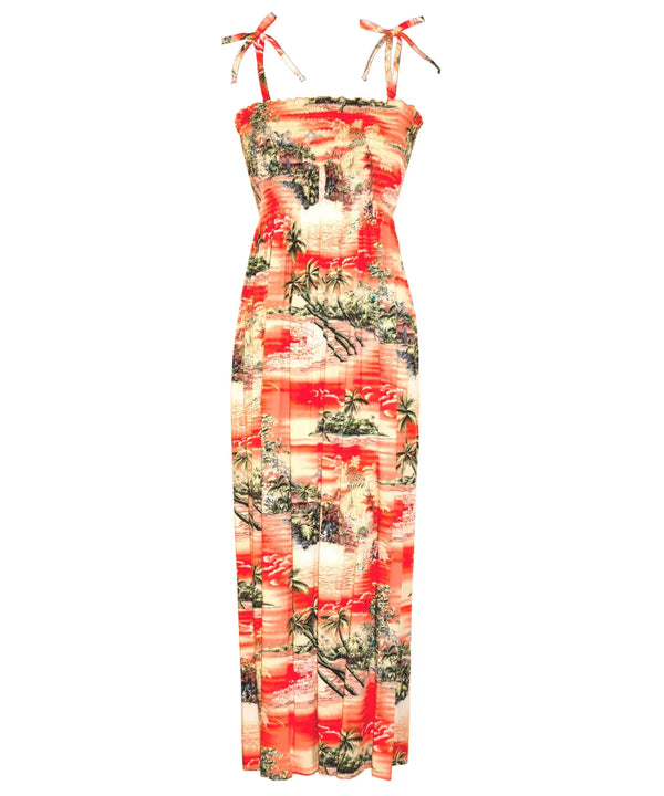 Maxi Long Hana Hou Smock Rayon Dress