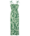 Viva Pineapples Maxi Long Smock Rayon Dress Sage One size
