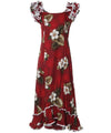 Ka Pua Long Muumuu Hawaiian Dress Red Red