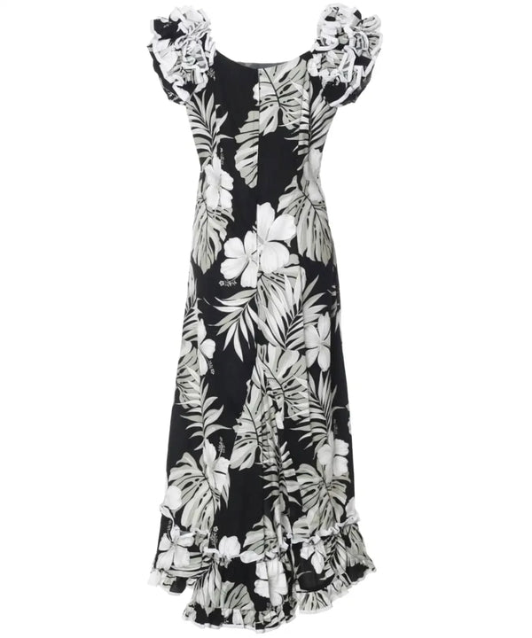 Black Muumuu Dress Hawaiian Palekaiko
