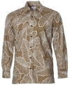 Monstera Long Sleeves Hawaiian Shirt Khaki