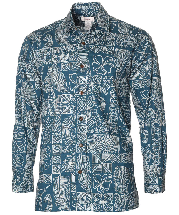 Hawaiian Shirt Long Sleeves Surfers Life Slate