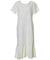 Off-White Tea Length Silk Dress Tropical Palms with Sleeves Off-White S
