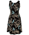 Blooming Hibiscus Midi Bias Hawaiian Dress Low Back
