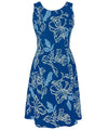 Blooming Hibiscus Midi Bias Hawaiian Dress Low Back