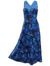 Maxi Long Cocktail Hawaiian Dress OHIA Navy