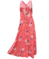 Maxi Long Cocktail Hawaiian Dress Pineapples Bamboo Coral