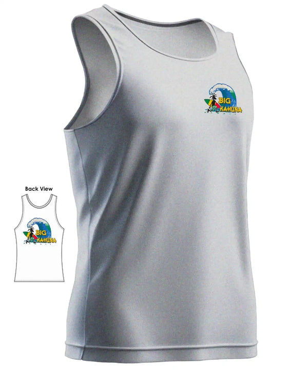 Men's Hawaiian Tank Top Big Kahuna Waves Ash