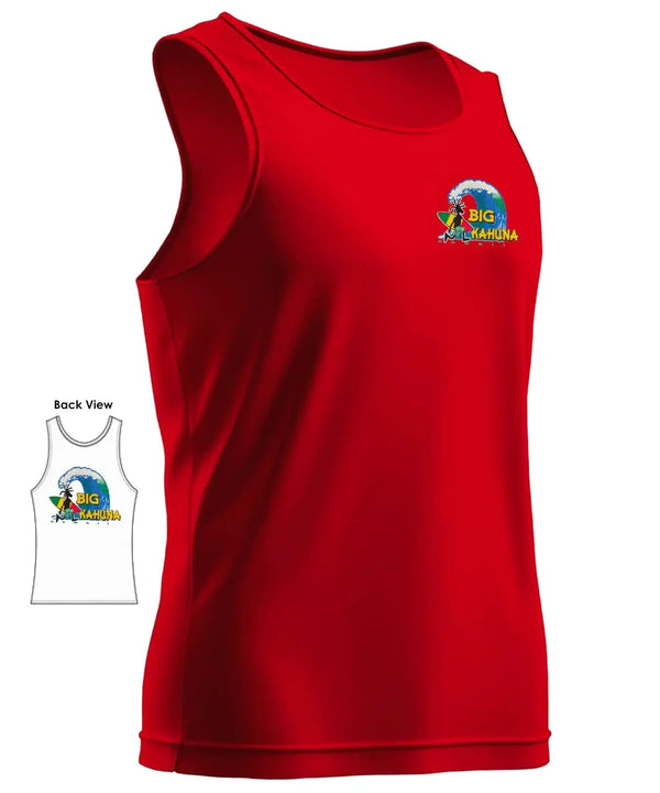 Men's Hawaiian Tank Top Big Kahuna Waves Red