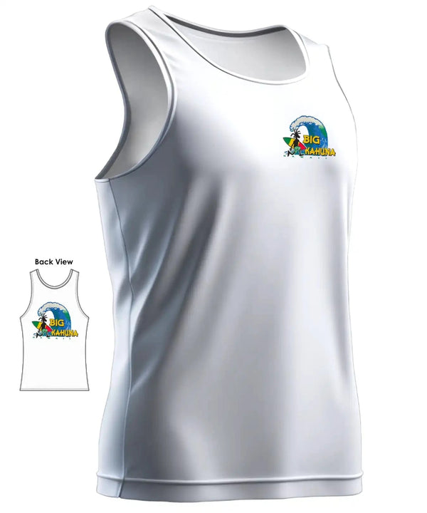 Men's Hawaiian Tank Top Big Kahuna Waves White
