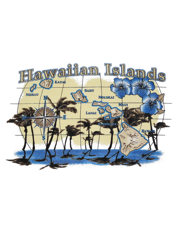 Hawaiian Islands Map Cool T-Shirt Design