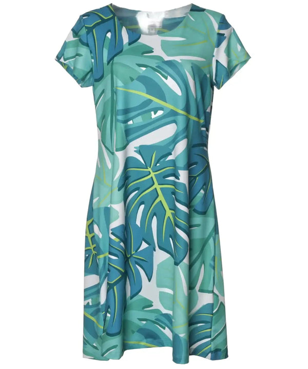 Kula Knit Short Dress with Sleeves Aqua