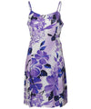 Watercolor Hibiscus Spaghetti Straps Short Dress Purple