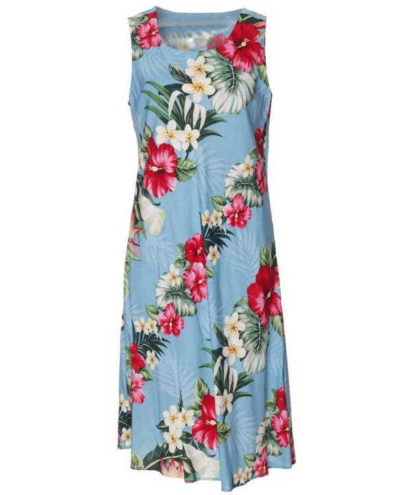 Short Hawaiian Dress Hekau Ocean Blue