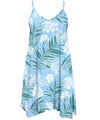 Palmas Scarf Hem Short Hawaiian Dress Light Blue