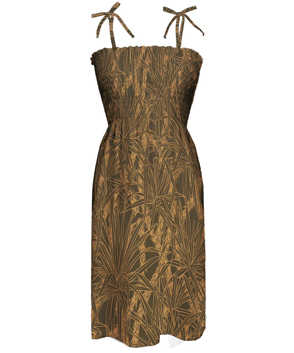 Palm Etch Smock Top Hawaiian Dress