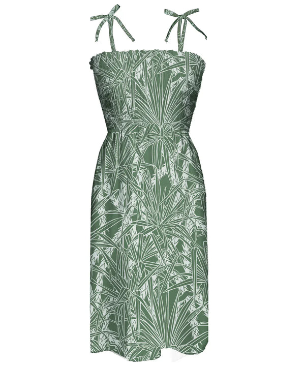 Palm Etch Smock Top Hawaiian Dress