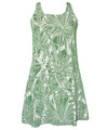 Palm Etch A-Line Short Hawaiian Dress Back Cutout