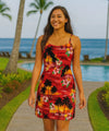 Island Sunset Short Spaghetti Hawaiian Dress