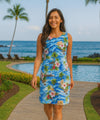 Short Sleeveless Tank Dress Surfing Hibiscus
