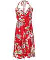 Short Halter Dress Empire Hanapepe Red