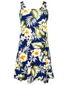 A-Line Short Hawaiian Dress Back Cutout Luau Legend Navy