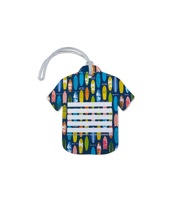 Surfboards Aloha Shirt Luggage Tag